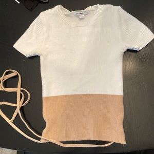 Subdued White and Brown top